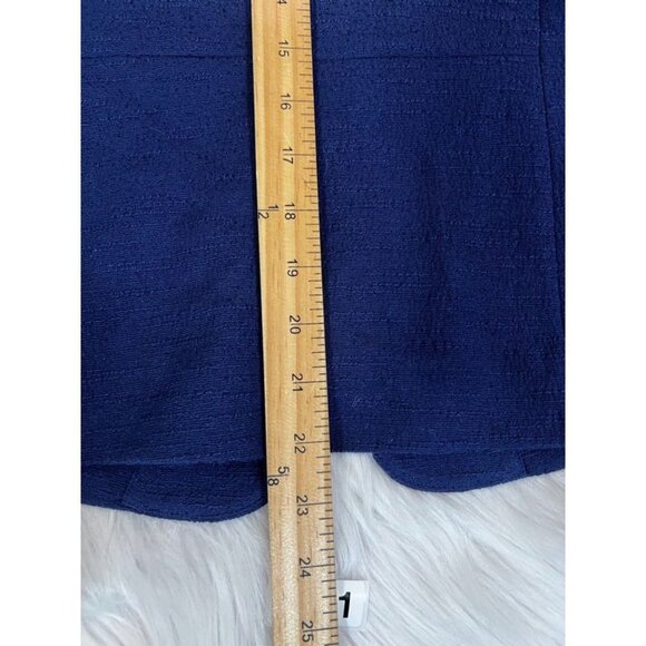 Loft Suit Jacket Blazer Women's 10 Blue Shoulder Pads Long Sleeve Button Short - Picture 8 of 13